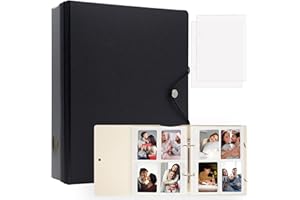 AMIMY Album fotograficzny do Fujifilm Instax Mini 11 12 9 8 + 8 7+ LiPlay, segregator do drukarek fotograficznych Polaroid SnapTouch PIC-300 Z2300, fotoksiążka 2 x 3 do kart Kpop (czarny)