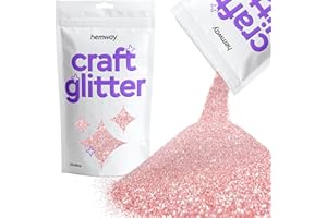 Hemway Craft Glitter Light Rose Gold 100g Ultrafine Glitter for Crafts, Resin, Cosmetic, Nail, Face, Body, Festival, Tum