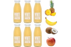 PRESSUICE White Smoothie 240 ml | 6 bottles pack | Fruit Smoothies Squash Apple Coconut Milk Pineapple Pineapple Banana | Drink for Kids and Adults | From Fresh Press NFC Juice