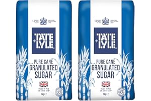 BLISSIFY Tate Lyle Pure Cane Granulated Sugar - White - 1kg Bags (PACK OF 2) - Made in UK Since 1878
