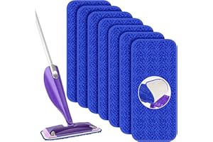 Reusable Mop Refills for Flash Powermop - Papclean Microfibre Mop Pads Heads Wet Floor Cleaner Wipes Dry Cloths Replacement for Cleaning Home Kitchen All Floor Types - 7 PCS