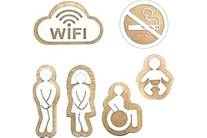 VEJO Carteles Baños/Carteles Locales/Carteles de puertas/Cartel aseos/Letrero puertas/Cartel Abierto Cerrado/Carteles Madera/Cartel Locales/Placas Señalización (PACK COMPLETO)