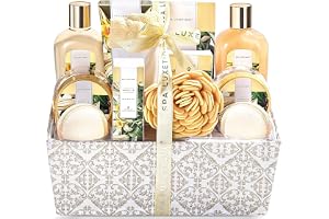 SPA LUXETIQUE Gåvor för kvinnor - 12 styck Vanilla bad presentuppsättningar med kroppslotion,Kroppsmör,Bad bomber,Handkräm,Fö