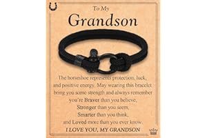 EYQV Horseshoe Buckle Bracelet for Son, Nephew, Grandson, Brother - Special Birthday, Christmas, Graduation Gift for Teenage Boys - Stocking Fillers