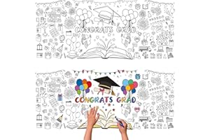 CAMOSE 30 x 72 Inch 2025 Preschool Graduation Decorations, Graduation Coloring Tablecloth,Class of 2025 Prom Banner,School Leavers Gifts for Any Party Activitie ﻿