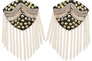 VALICLUD Mode Schulter Bretter Abzeichen Punk-Stil Niet Quaste Kette Schulterklappe Party Uniform Zubehör