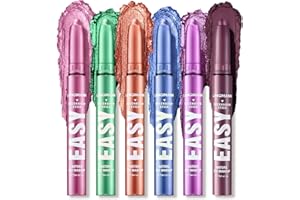 XINYUNXIN Set de 6 barras de sombra de ojos, maquillaje de ojos de larga duración en crema resistente al agua, barras de contorno en tonos naturales y brillantes, kit de maquillaje para mujer (C)