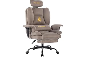 Symino Chaise Gaming Fauteuil Gaming Ergonomique - Chaise Bureau avec Repose-Pieds Réglable, Similicuir 130kg