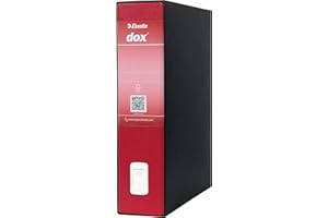 Rexel Leitz D26211 - Archivador de Palanca DOX con Caja Folio (28,5X35 cm) Color Negro, Rojo