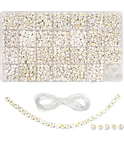 SUNNYCLUE 1 Boîte De 300 Perles En Acrylique Avec Lettres De L'alphabet Colorées En Vrac - Perles En Vrac Pour La Fabrication De Bijoux, Loisirs Créatifs, Bracelets, Colliers
