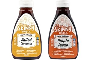 Skinny Food Sugar Free Maple Syrup & Salted Caramel Syrup 425ml - 2 Pack | Bundled By Mozzers