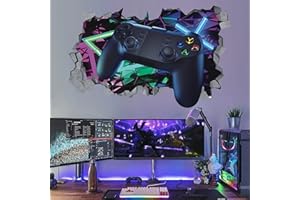 KAIRNE Autocollants Muraux Gamer 3D,Gamer Poster Murale Décoration,Sticker Mural de Chambre Garçon,Moderne Stickers Muraux de Décoration de Salon,Autocollant Mural de Garçon Dortoir,DIY Sticker Gamer