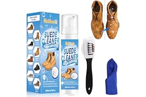 MALLBAOLA Schuhputzset Mit Wildleder Pflege Und Bürste - 200ml Schuhreiniger Für Weiße Schuhe, Strickwaren, Stiefel, Turnschuhe, Sneaker, Leder, Nubuk - Entfernung Von Schmutz