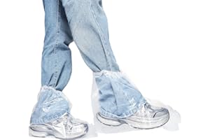 UOCAI 10 Paare Regenschutz Schuh Schuhüberzieher Wasserdicht Einweg Überziehschuhe Kurz 39×30cm, Verdickte Rutschfeste Überschuhe Regenüberzieher chuhe für Outdoor, Garten, Arbeit, Fahrrad und Wandern