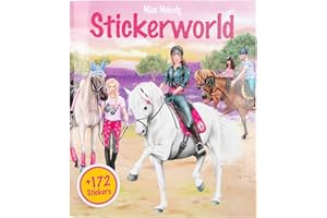 Depesche- Livre de coloriage Stickerworld Miss Melody, Environ 25 x 29 cm, 11019, 0, STK