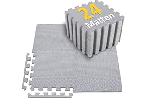 ‎BEAUTYOVO Bodenschutzmatte Fitness Set [31x31cm], 24/36/48 Puzzlematte, Eva Sportmatte Fitnessmatte rutschfest, Bodenmatte für Fitnessraum&Fitnessgerät, Fallschutzmatten Outdoor
