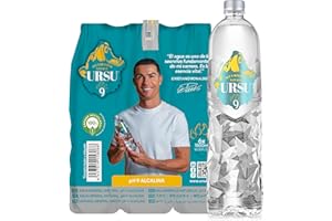 Ursu9 Natural Alkaline Mineral Water - 6 x 1500ml | Ph9 | Naturally High in Calcium | Enhanced Hydration & Muscular Recovery | Supports Dental Health, Heart & Diabetes Care | CR7 Inspired