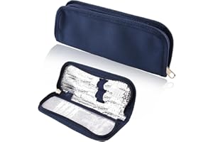 PENNLE Insulin Cooler Travel Case, Small Portable Diabetic Insulated Bag for Insulin Pens and Medicine, Compact and Convenient Medicine Storage, Travel Companion for Diabetic Patients (Navy Blue)