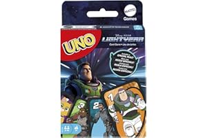 Mattel Games Gra Karciana Disney Buzz Lightyear Uno z Filmową Talią Space Ranger i Specjalną Zasadą, od 7 Lat