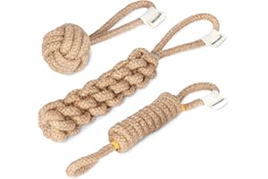 Rudelkönig Hundespielzeug Seil - 3er Set Zerrspielzeug Hund - Hundeseil aus 100% natürlicher Baumwolle - Seilspielzeug für Hunde