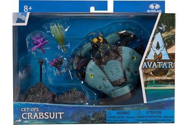 Disney Avatar - World of Pandora - Coffret Medium Deluxe - Robot Crabe & Soldat RDA - Figurine Officielle Issue du Film Avatar 2 réalisé par James Cameron - TM16384