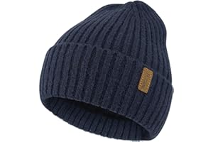 BEQUEMER LADEN Hombres Invierno Termicos Gorro Beanie de Punto Slouchy Gorras con Forro Polar para Mujer Hombre Clima Frio