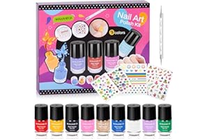 WAKANIYA Vernis Enfant Rapide pour Les Filles Avec Autocollant Gemme, Vernis Enfant à l'eau Faible Odeur Non Toxique