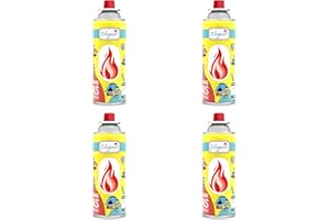 AFS ELEGANT SET OF 4 | Elegant STOVE GAS (220g) | 400ml - Butane Gas for Camping, Heater Cooker | HIGH Performance Gas Canisters for BBQ