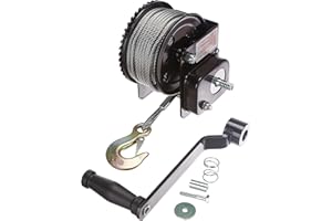 Kerbl 37116 Wciągarka Ręczna Linowa, 20 m(do 720 kg), Czarny