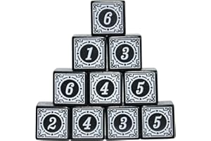 SmartDealsPro Paquete de 10 dados D6 de seis lados de 16 mm para DND MTG PRG Wow juego de mesa enseñanza de matemáticas (letra blanca)