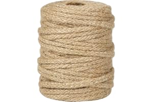Tenn Well - Cuerda trenzada de yute, color marrón Braided 5MM, 100FT