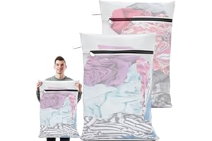 OYEMAT 2 Bolsas para Lavadora Reutilizables 90x60cm | Protege tus Prendas Delicadas en cada Lavado con estas Bolsas para Lavar Ropa en Lavadora 100% Poliester | Bolsa Lavadora Ropa Delicada