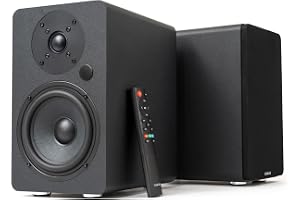 VULKKANO A5 ARC MKII TV-Högtalare med Bluetooth och HDMI ARC | 5,25-tums woofer, 100W, fjärrkontroll, Bluetooth 5.0, HDMI ARC, Optisk, RCA, USB, subwooferutgång, träfinish