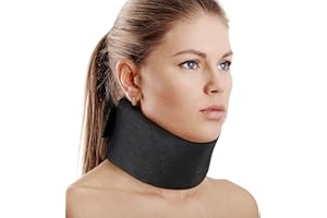 Cozyhealth Nackenstütze aus weichem Schaumstoff, universelle Halskrause, verstellbare Nackenstütze zum Schlafen, lindert Nackenschmerzen und Wirbelsäulendruck (schwarz, 7,6 cm tiefer Kragen, L)
