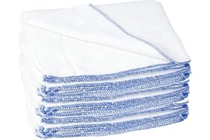 Adore Home 8 x Large Dish Cloths Traditional Kitchen Cleaning Dish Washing Up Absorbent Reusable Jumbo White Dishcloth
