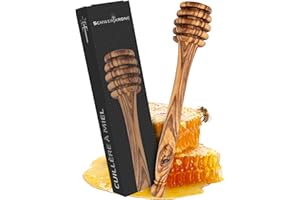 SCHWERTKRONE® Cuillère à Miel 15cm [BOIS D'OLIVIER ARTINASALE] - Haute Qualité Cuillère Miel Bois Olivier - Miel Accessoire - Propriétés Antibactériennes Culliere en Bois pour Miel