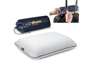 ‎ALKAMTO alkamto Reisekissen-Campingkissen-ergonomisches Memory-Schaum-Kissen mit temperaturregulierendem Bezug-Oeko-TEX Made IN Green