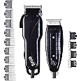 Andis Stylist Combo-Powerful High-speed adjustable clipper blade & T-Outliner T-blade trimmer with fine teeth for dry shaving