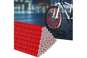 BellaGesundheit Confezione da 36 riflettori per raggi, 360° per bicicletta, alternativa agli occhi di gatto, riflettori per ruote a raggi comuni (rosso)
