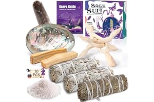 ZHHGOO Salvia Californiana 2 Bundles,Cedro,Supporto Bianco, 2 bastoni Palo Santo 10cm Incenso Naturale da Bruciare,Sage Smudge Kit Abalone Shell Piuma,Elimina Negatività,Purificazione Kit di Incenso