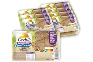 Gerblé Pain complet au Sarrasin Sans Gluten & Sans lactose - Lot de 9 pains Complet (9x240g)