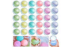 liupmeg 30 PCS Wiederverwendbare Wasserbomben,Silikon Wasserbomben Wiederverwendbar,Schnelle Füllung in einer Sekunde Geeignet für Kinder Sommer Draussen,Strand und Poolpartys,Magic Splashy Balls