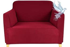 Poligino pokrowiec na sofę 1-osobową, rozciągliwy pokrowiec na sofę, ochraniacz na kanapę z podłokietnikami - bordowy