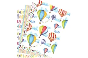 ARKRAFT 4 fogli set carta da regalo formato 90 x 65 cm confezione in carta senza plastica (Colorfull)