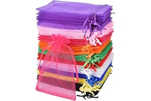 eLander Woreczki z organzy, 100 sztuk, 10 x 15 cm, woreczek na biżuterię, woreczek prezentowy, z organzy, woreczki ślubne