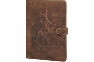 STILORD Raymond Echtleder Klemmbrett Mappe A4 Dokumentenmappe Leder Konferenzmappe Braun Business Klemmbrettmappe Vintage Schreibmappe mit Klemmbrett & Magnetverschluss