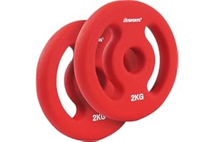 ‎SCSPORTS ScSPORTS® Neopren Hantelscheiben - Sets, 2x1, 2x2, 2x3, 2x4, 2x5 kg, Ø 31mm, Gusseisen, Mehrere Farben - Set, Gewichtsscheiben, Fitness Scheiben, Gewichte für Hantel, Langhantel