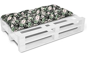 AMILIAN Cojín de asiento para banco de jardín, cojín para silla, cojín de respaldo, cojín para europalés, 60 x 120 cm 04