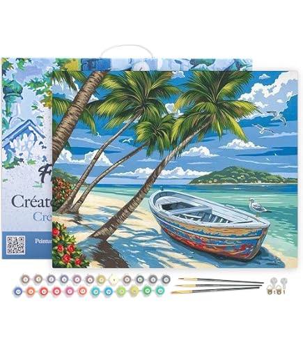 MXJSUA Peinture par numéros de chaise de mer pour adultes avec cadre MXJSUA Peinture par numéros de chaise de mer pour adultes avec cadre