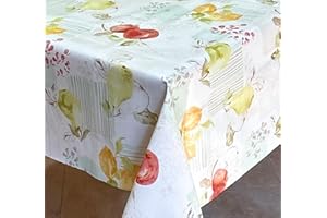 ‎NATUARTE NATUARTE, Wachstuch Tischdecke, wasserdichte Tischdecke, Bedruckt, Wachstuch, Tischdecke für drinnen und draußen, angenehme Haptik, Obstdruck, 140 x 240 cm